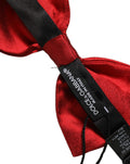 Dolce & Gabbana Men Black Red Silk Adjustable Neck Papillon Bow Tie
