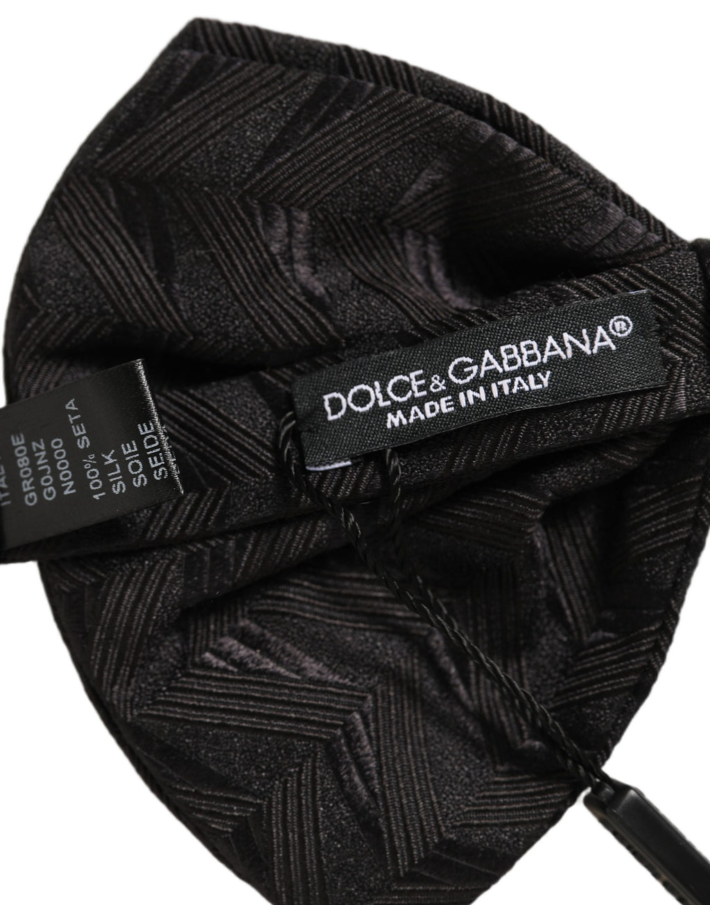 Dolce & Gabbana Men Black Patterned Adjustable Neck Papillon Bow Tie