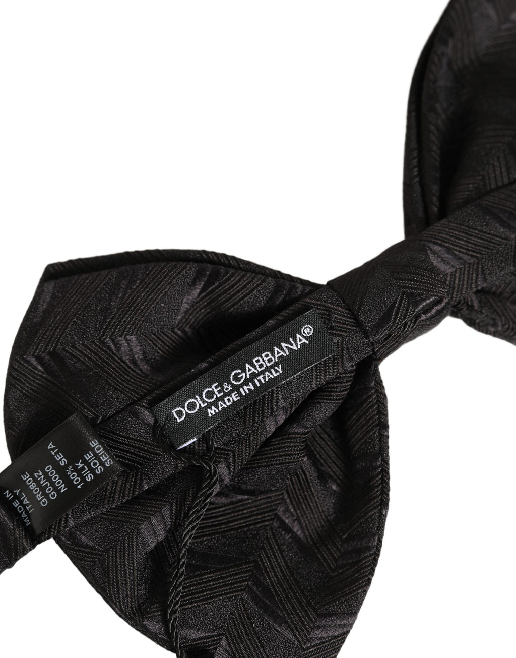 Dolce & Gabbana Men Black Patterned Adjustable Neck Papillon Bow Tie