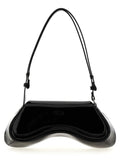 Sac à bandoulière Diesel en polyéthylène noir, avec détails modernes et design élégant, visible en gros plan.
