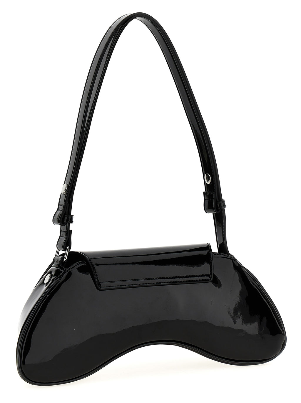 Sac à bandoulière en polyéthylène Diesel noir, style moderne avec logo emblématique, idéal pour un look décontracté et tendance.
