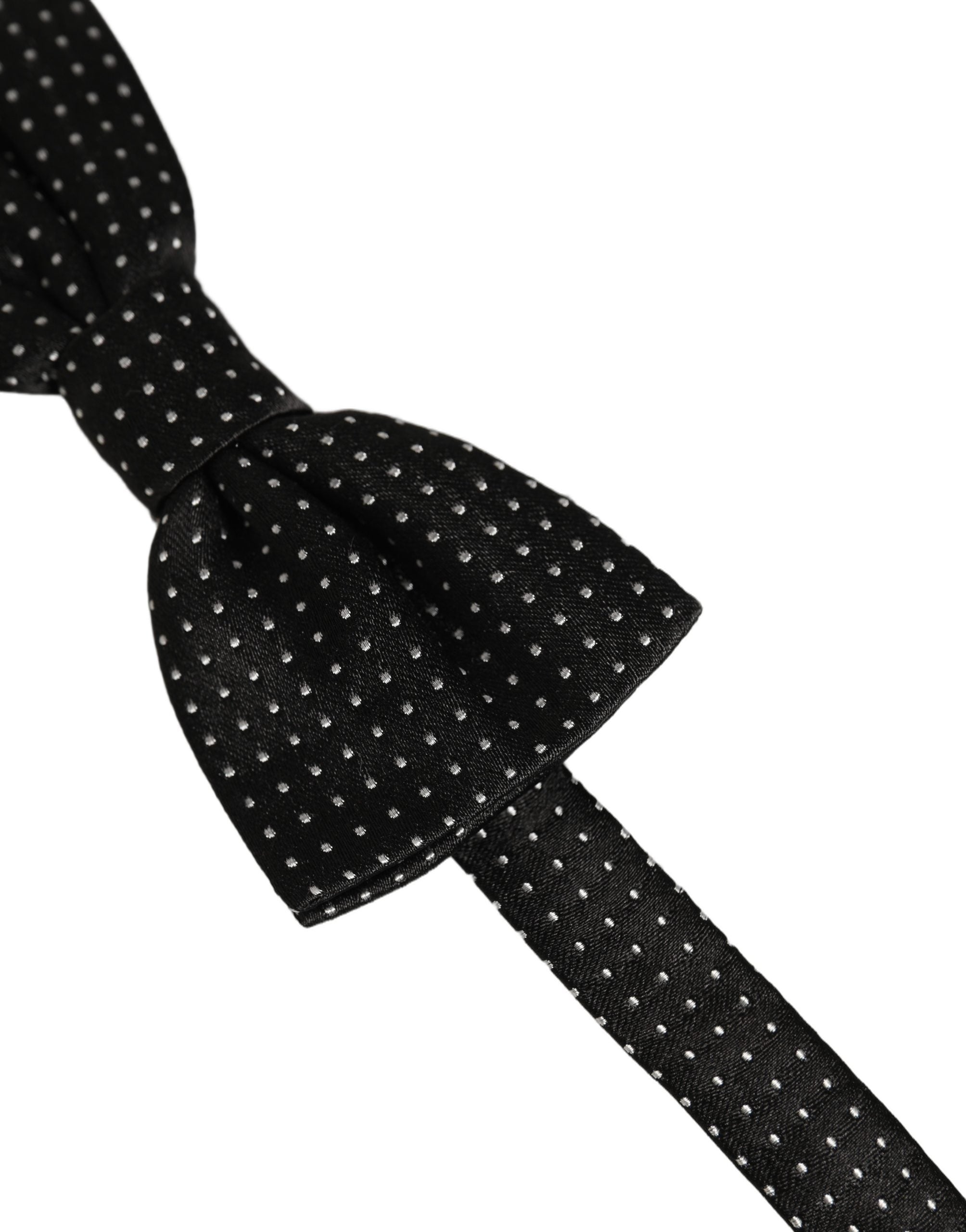 Dolce & Gabbana Men Dark Gray White PolkaDot Adjustable Bow Tie