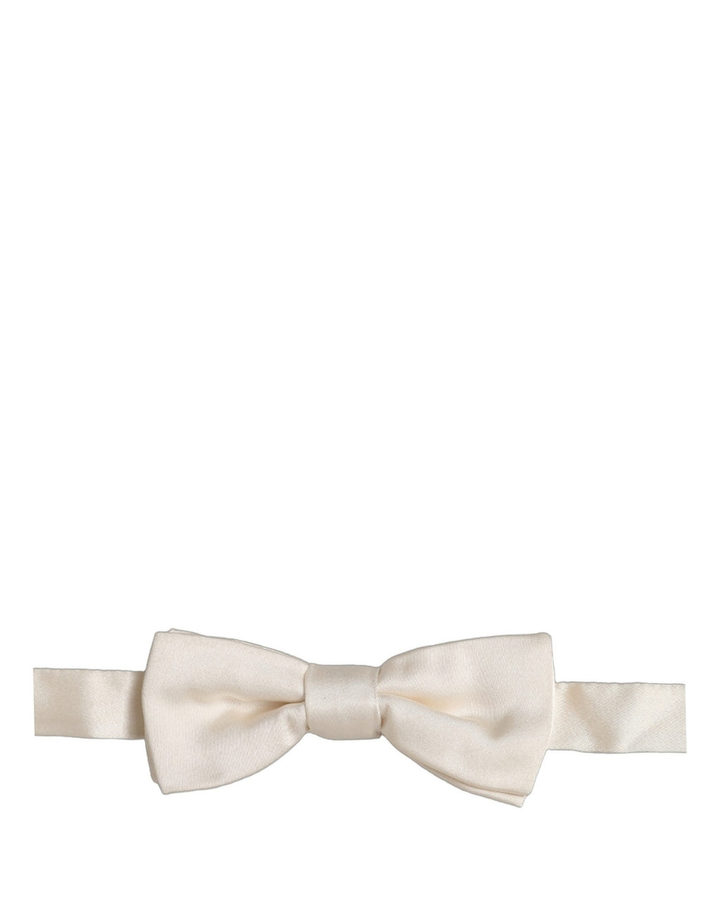 Dolce & Gabbana Men Off White 100% Silk Adjustable Neck Papillon Bow Tie