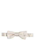 Dolce & Gabbana Men Off White 100% Silk Adjustable Neck Papillon Bow Tie