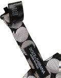 Dolce & Gabbana Men Black Silver Circles Adjustable Neck Papillon Bow Tie
