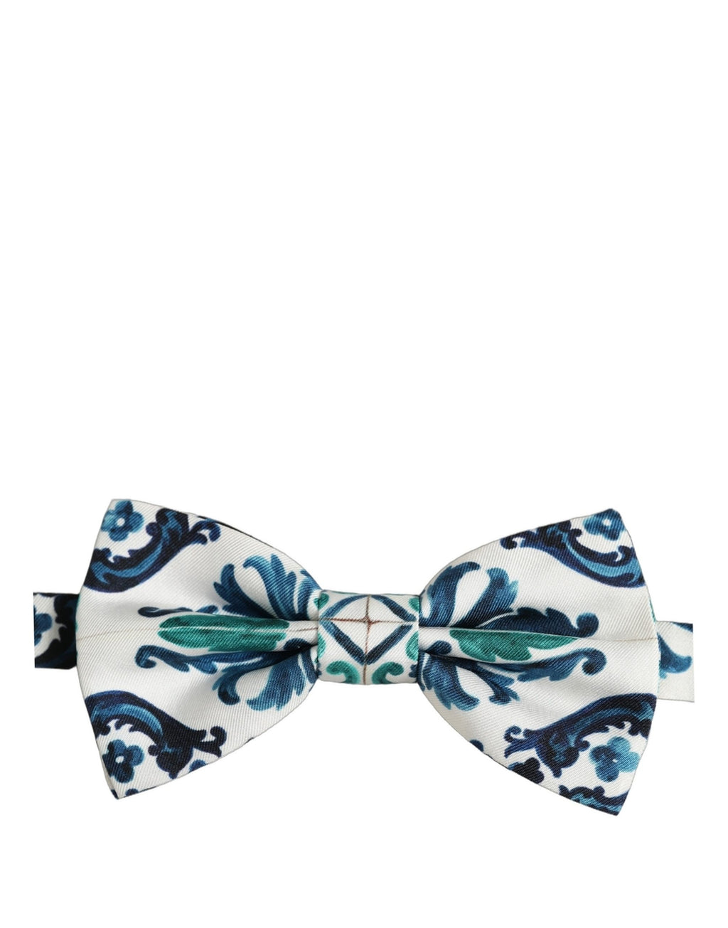 Dolce & Gabbana Men White Sicilian Silk Adjustable Neck Papillon Bow Tie