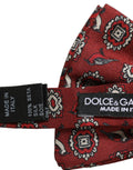 Dolce & Gabbana Men Bordeaux Floral Adjustable Neck Papillon Bow Tie
