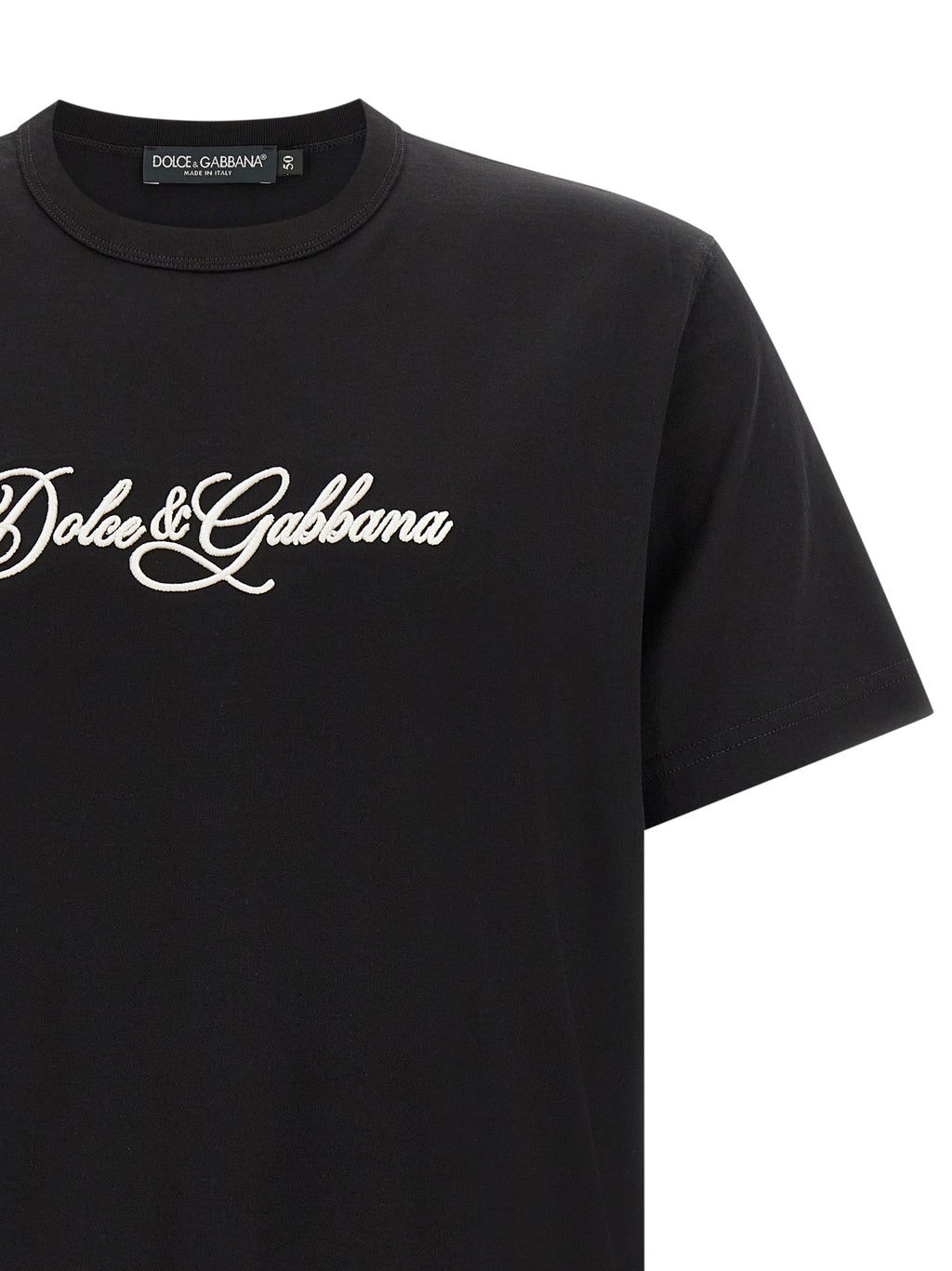 Dolce & Gabbana Schwarzes Baumwoll-T-Shirt
