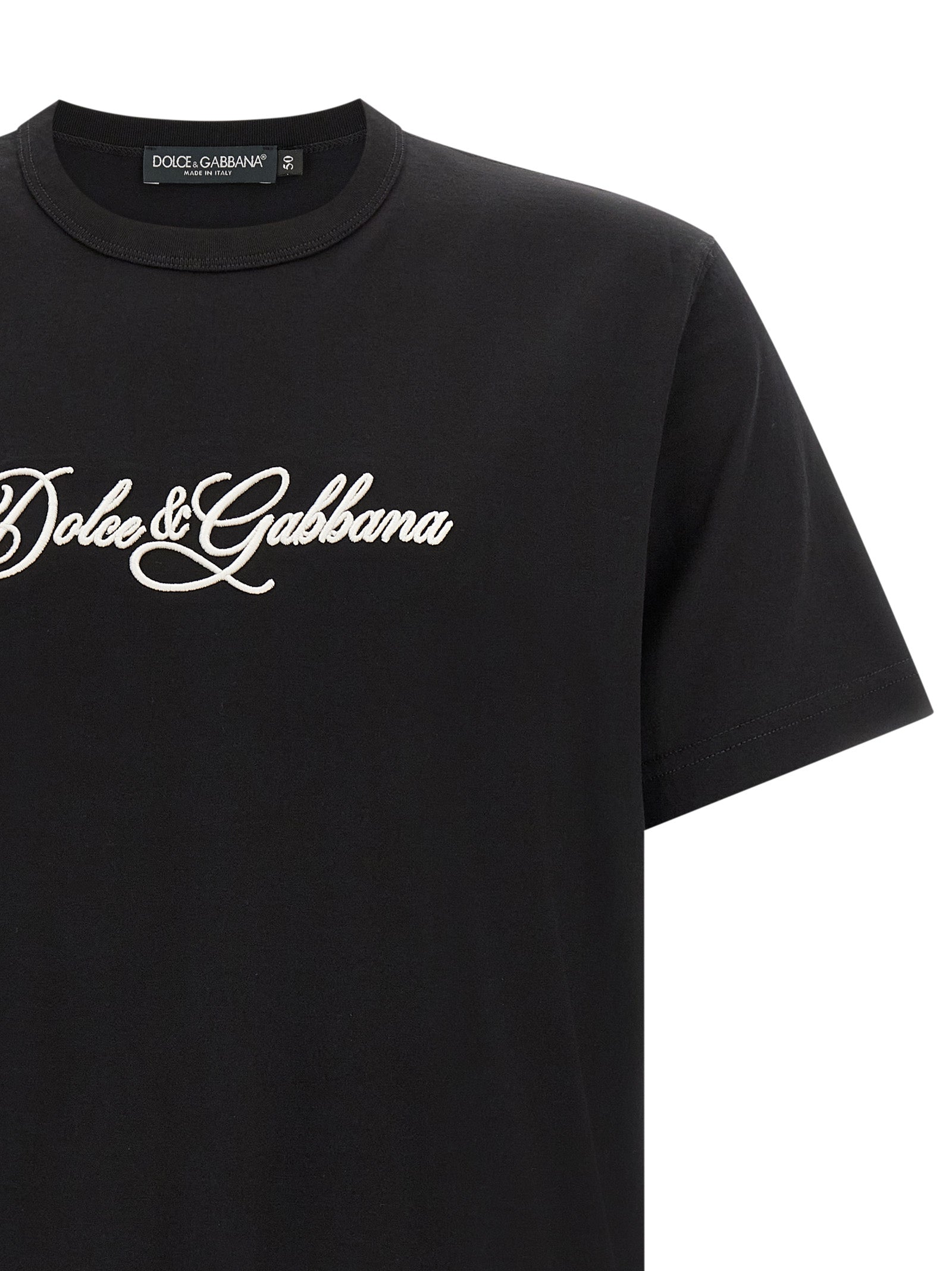 Dolce & Gabbana Schwarzes Baumwoll-T-Shirt