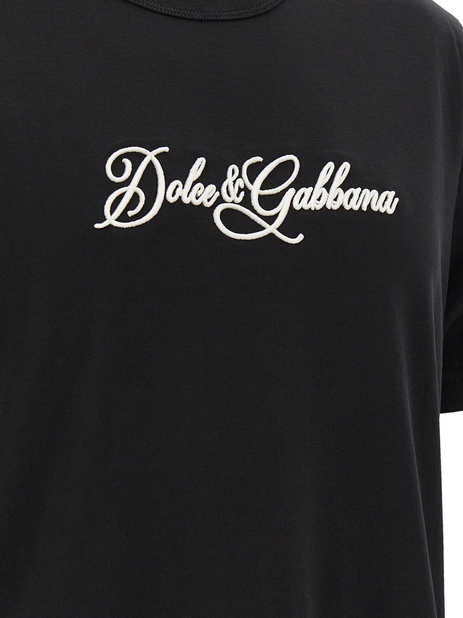 Dolce & Gabbana Schwarzes Baumwoll-T-Shirt