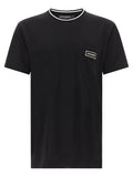 T-shirt en coton noir Dolce & Gabbana avec logo blanc, vue de face, tissu doux et coupe classique.