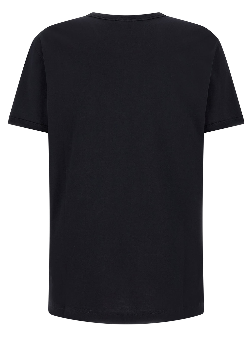 T-shirt en coton bleu Dolce & Gabbana, coupe classique, logo discret sur la poitrine, vue de face.