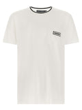 T-shirt blanc en coton de Dolce & Gabbana, mode homme, vue de face, tissu doux et confortable, logo Dolce & Gabbana visible.