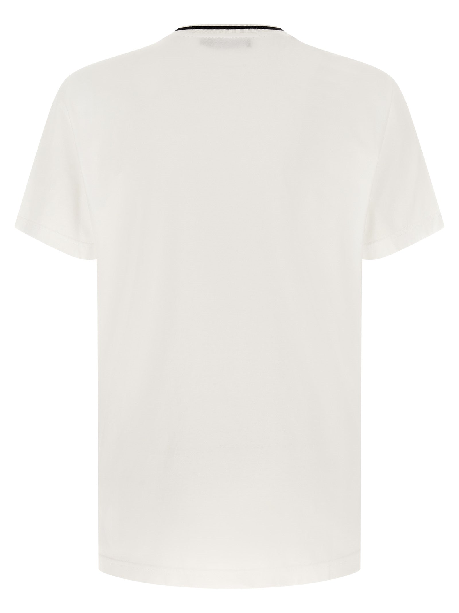 T-shirt blanc en coton de la marque Dolce & Gabbana, coupe classique et tissu doux visible sur l'image.