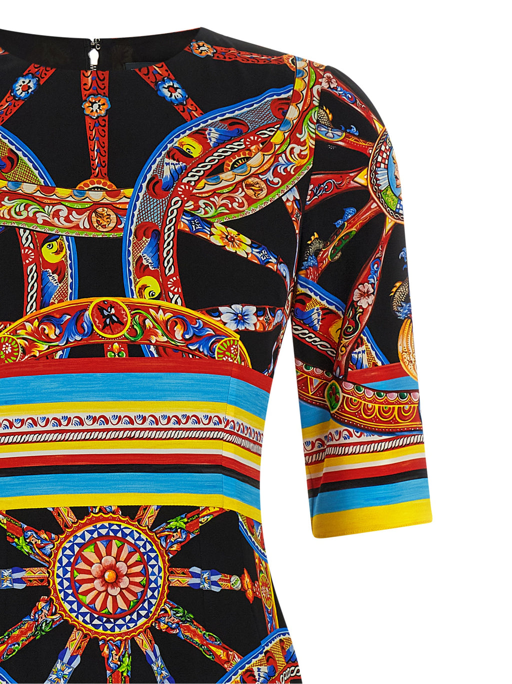 Dolce & Gabbana Seiden-Midikleid in Multicolor