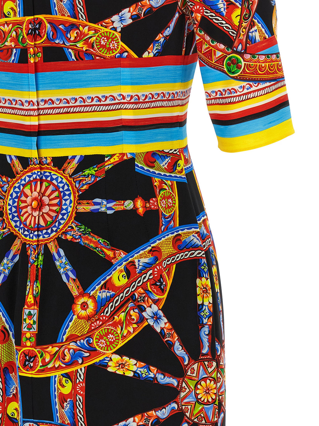 Dolce & Gabbana Seiden-Midikleid in Multicolor