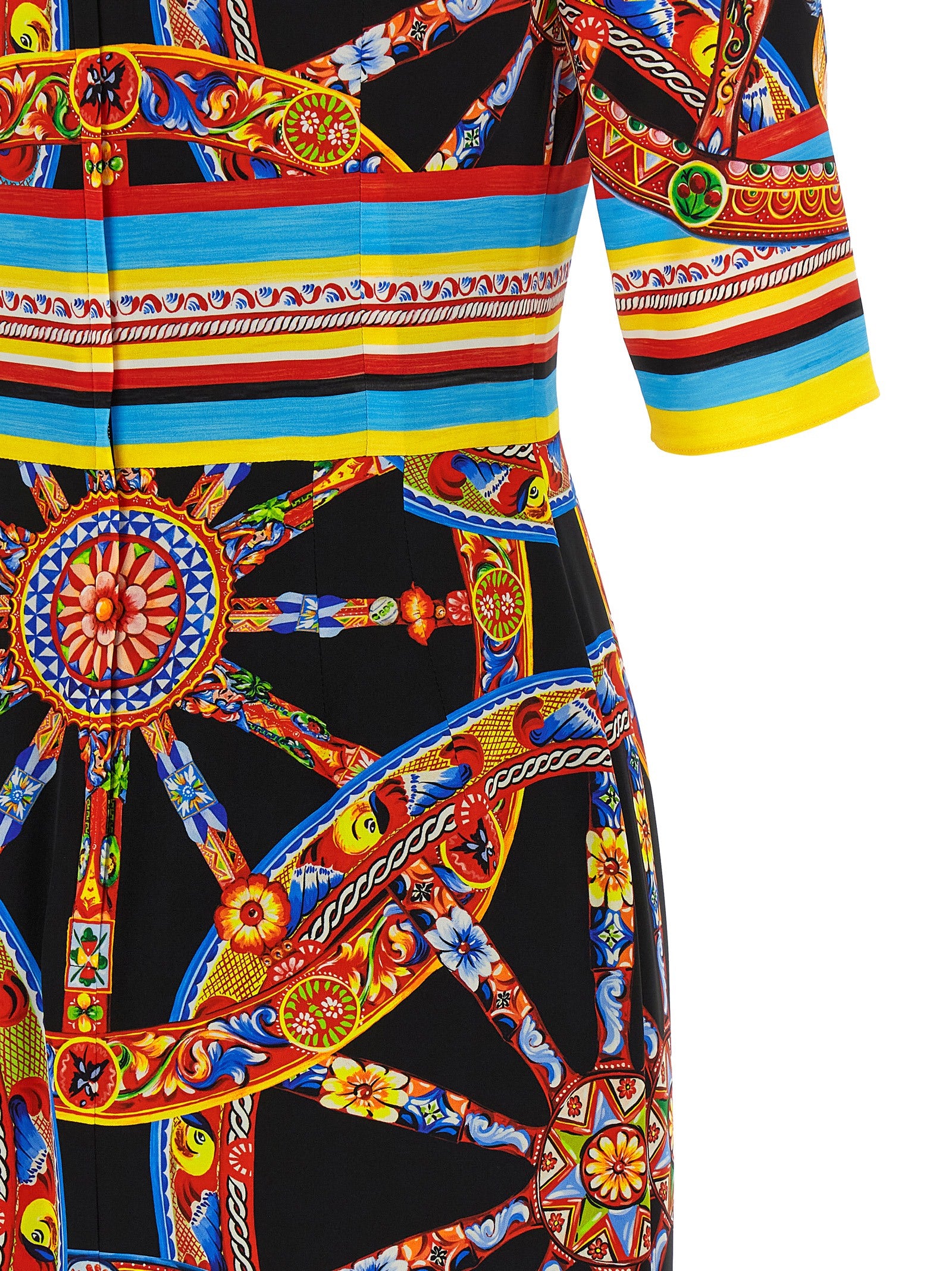 Dolce & Gabbana Seiden-Midikleid in Multicolor