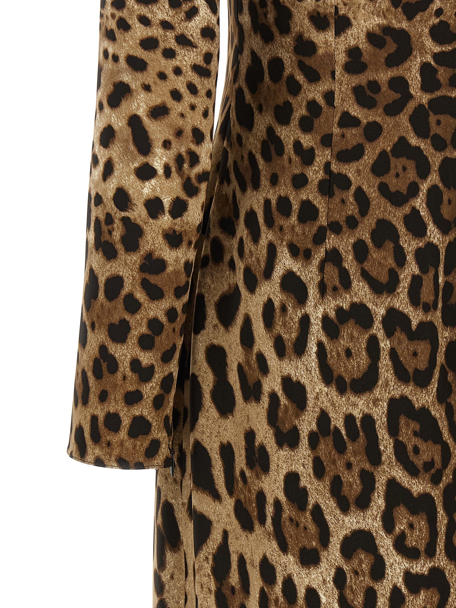 Robe midi en viscose marron de Dolce & Gabbana, élégante et fluide, avec détails sophistiqués et coupe flatteuse.