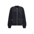 Veste bomber noire en viscose de Balmain, avec détails élégants et coupe moderne, visible sur cette image.