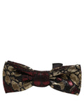 Dolce & Gabbana Multicolor Floral Jacquard Adjustable Neck Papillon Bow Tie