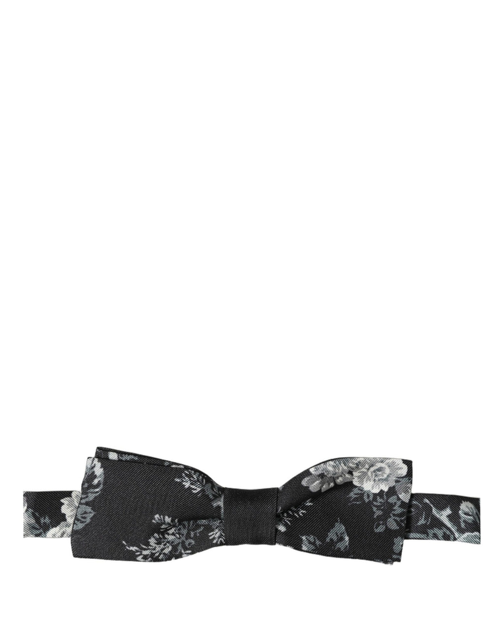 Dolce & Gabbana Black Floral Silk Adjustable Neck Men Papillon Bow Tie