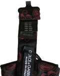 Dolce & Gabbana Burgundy Paisley Silk Adjustable Neck Papillon Bow Tie