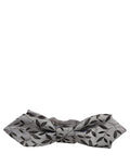 Dolce & Gabbana Men Gray Abstract Silk Adjustable Neck Papillon Bow Tie