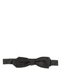 Dolce & Gabbana Men Black Dotted Silk Adjustable Neck Papillon Bow Tie