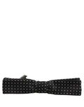 Dolce & Gabbana Black White Polka Dot Adjustable Neck Papillon Bow Tie