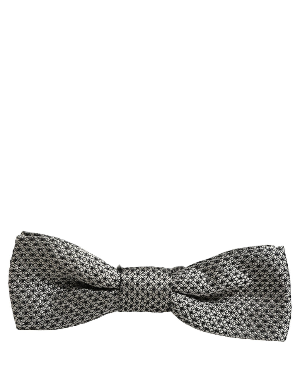 Dolce & Gabbana Men Gray Silk Patterned Adjustable Neck Papillon Bow Tie