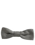 Dolce & Gabbana Men Gray Silk Patterned Adjustable Neck Papillon Bow Tie