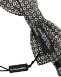 Dolce & Gabbana Men Gray Silk Patterned Adjustable Neck Papillon Bow Tie