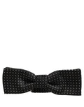 Dolce & Gabbana Black White Polka Dot Adjustable Neck Papillon Bow Tie