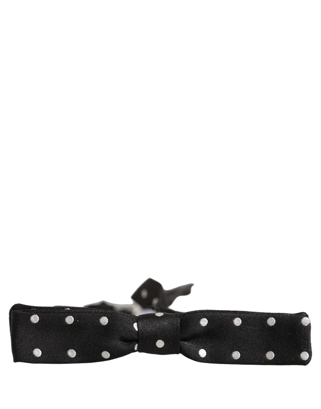 Dolce & Gabbana Black White Polka Dot Adjustable Neck Papillon Bow Tie