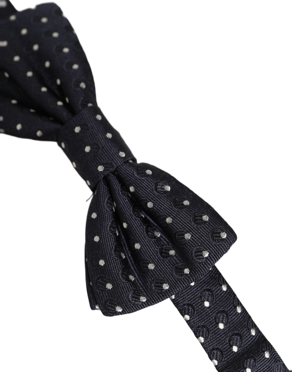 Dolce & Gabbana Dark Blue White Polka Dot Adjustable Neck Papillon Bow Tie