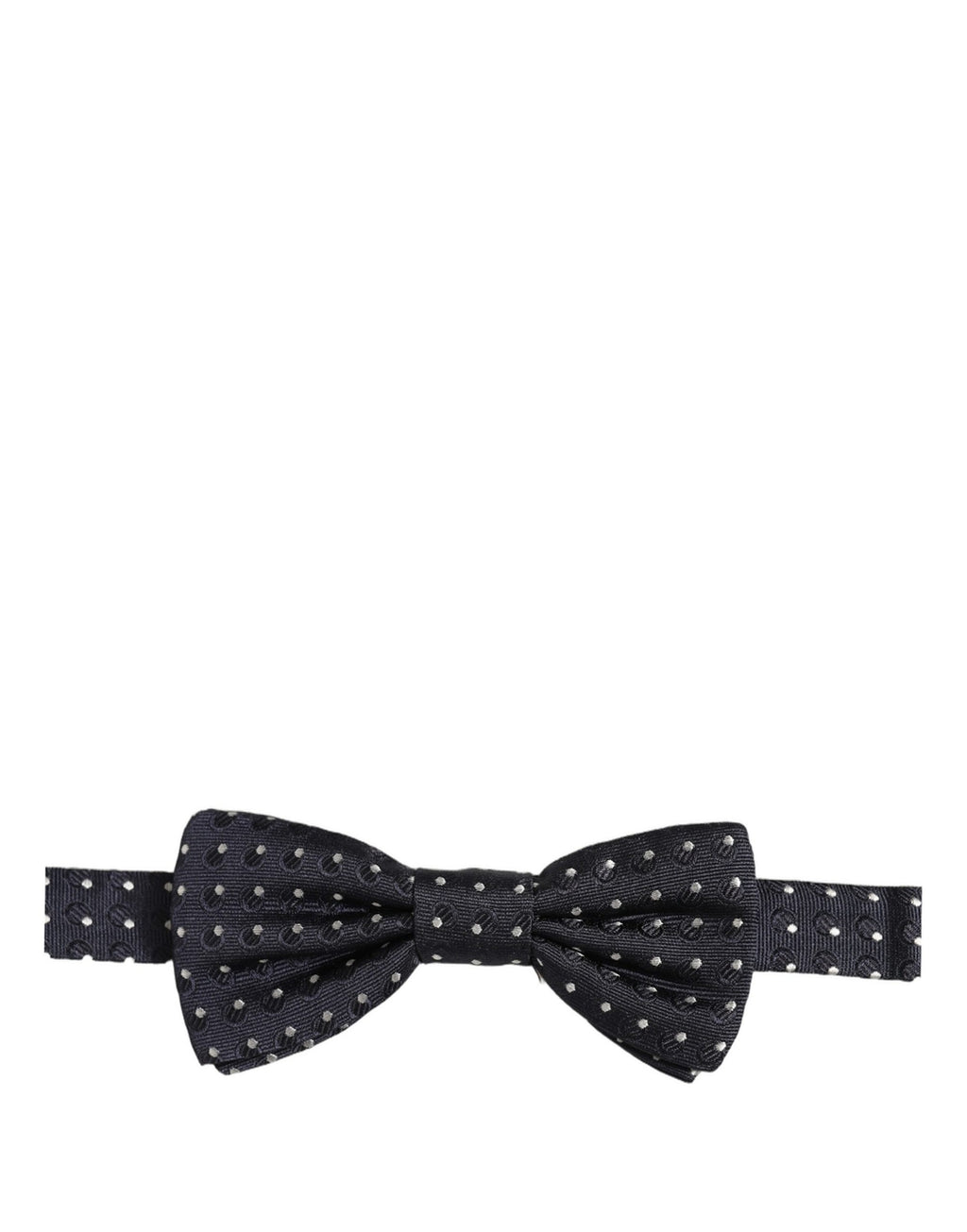 Dolce & Gabbana Dark Blue White Polka Dot Adjustable Neck Papillon Bow Tie