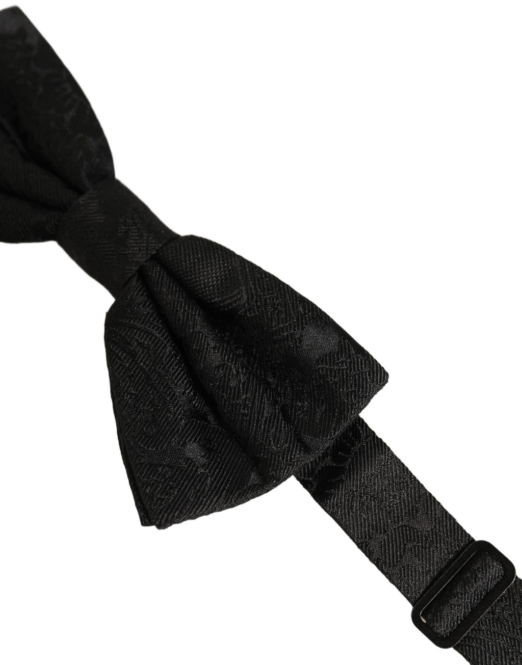 Dolce & Gabbana Men Dark Gray Paisley Silk Adjustable Neck Papillon Bow Tie