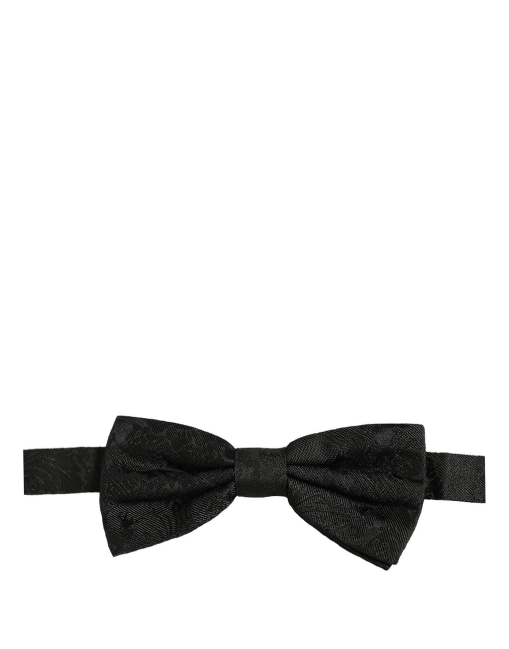 Dolce & Gabbana Men Dark Gray Paisley Silk Adjustable Neck Papillon Bow Tie