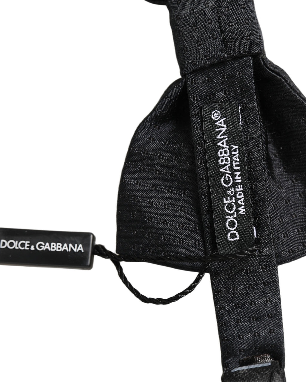 Dolce & Gabbana Men Black 100% Silk Adjustable Neck Papillon Bow Tie