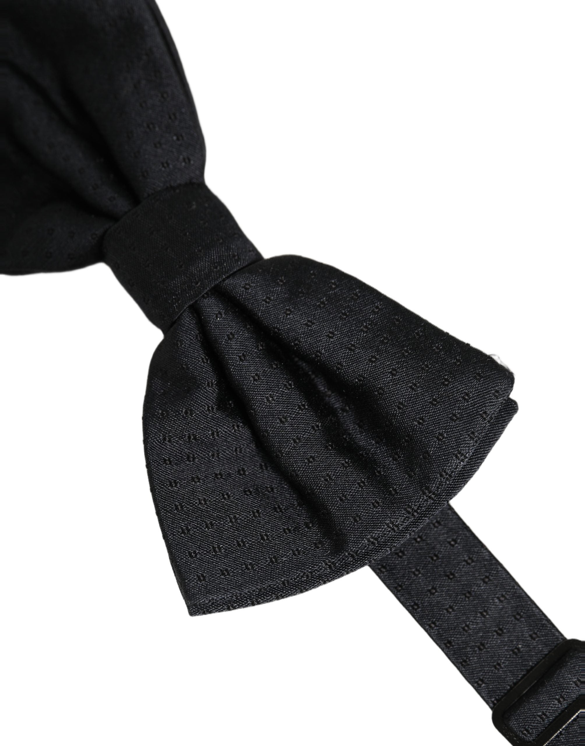 Dolce & Gabbana Men Black 100% Silk Adjustable Neck Papillon Bow Tie