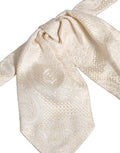 Dolce & Gabbana Men Ivory Paisley SIlk Adjustable Neck Papillon Bow Tie