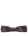 Dolce & Gabbana Blue Burgundy Woven Adjustable Neck Papillon Bow Tie