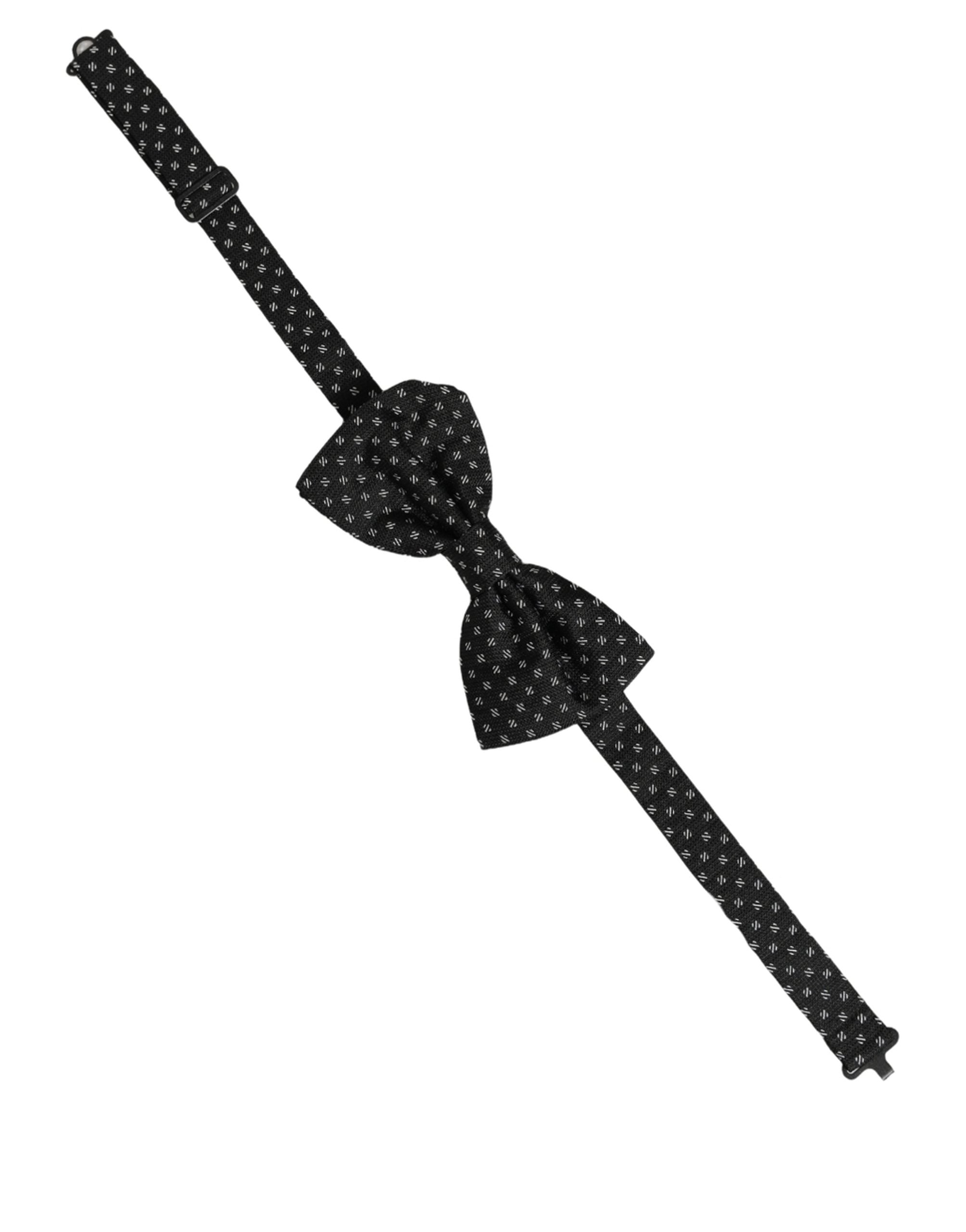 Dolce & Gabbana Men Dark Gray Patterned Adjustable Neck Papillon Bow Tie