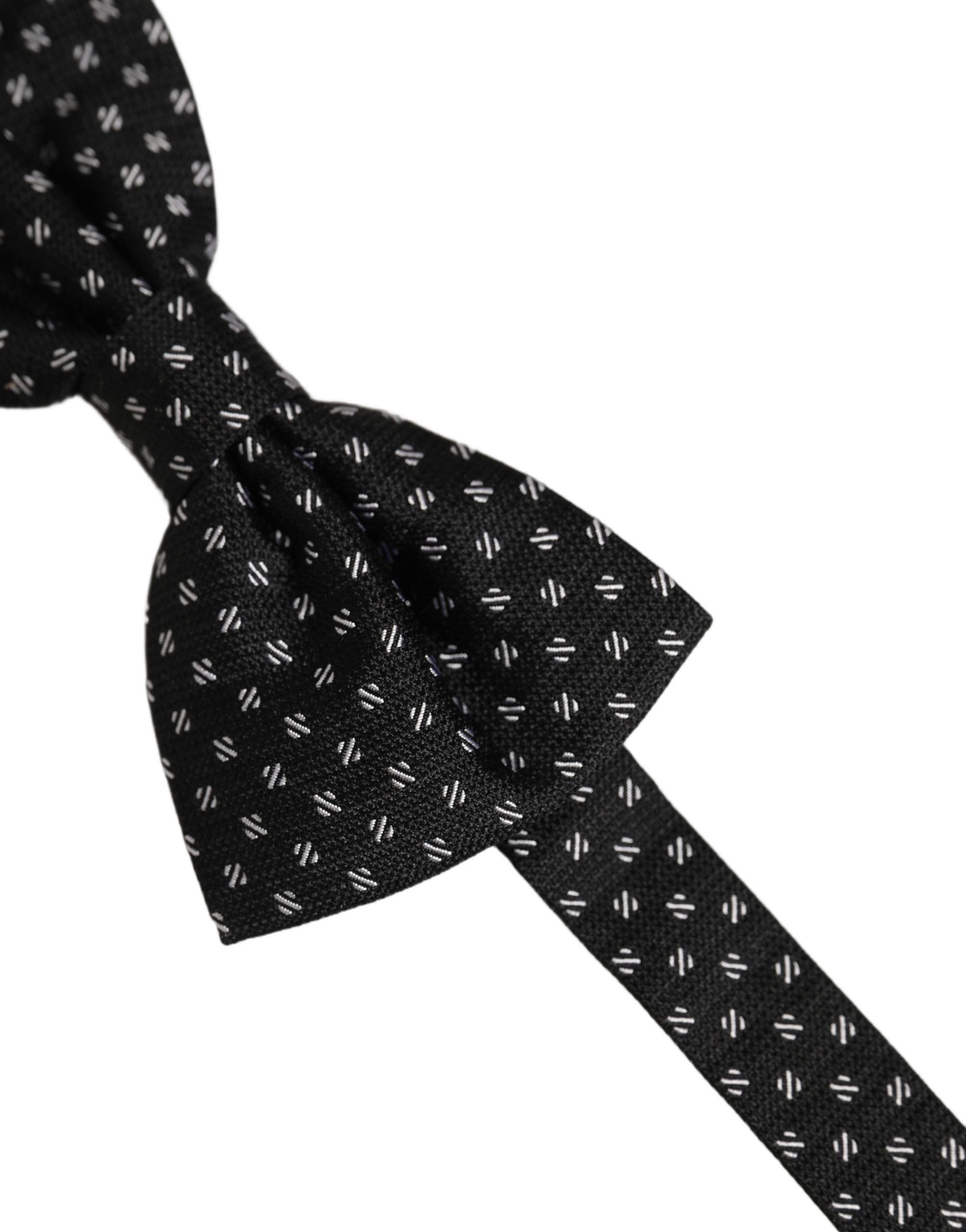 Dolce & Gabbana Men Dark Gray Patterned Adjustable Neck Papillon Bow Tie