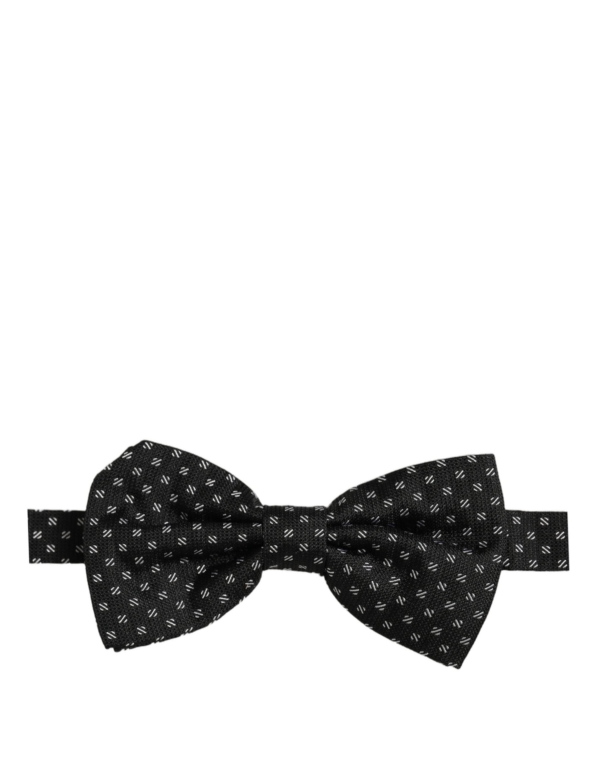 Dolce & Gabbana Men Dark Gray Patterned Adjustable Neck Papillon Bow Tie