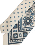 Dolce & Gabbana Men Off White Blue Geometric Adjustable Tied Necktie Tie