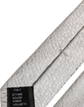 Dolce & Gabbana Men Gray 100% Silk Textured Adjustable Tied Necktie Tie