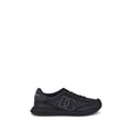 Chaussures de sport en tissu noir Dolce & Gabbana, sneakers athlétiques élégants pour hommes, avec détails modernes.