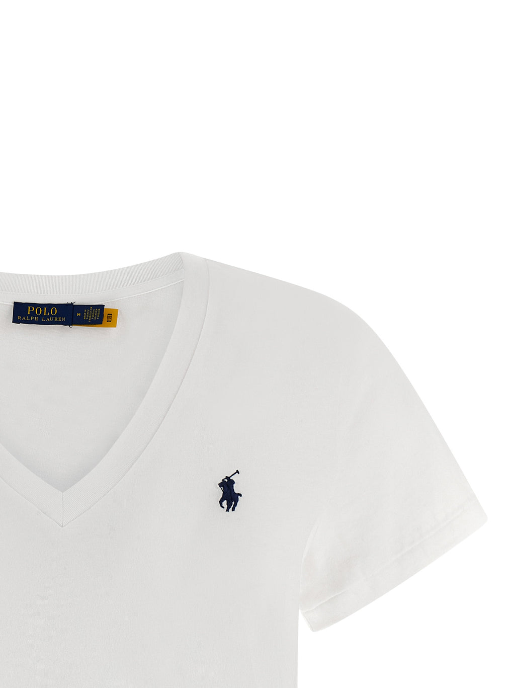 T-shirt en coton blanc de Polo Ralph Lauren, style classique avec logo brodé sur la poitrine, vue de face.
