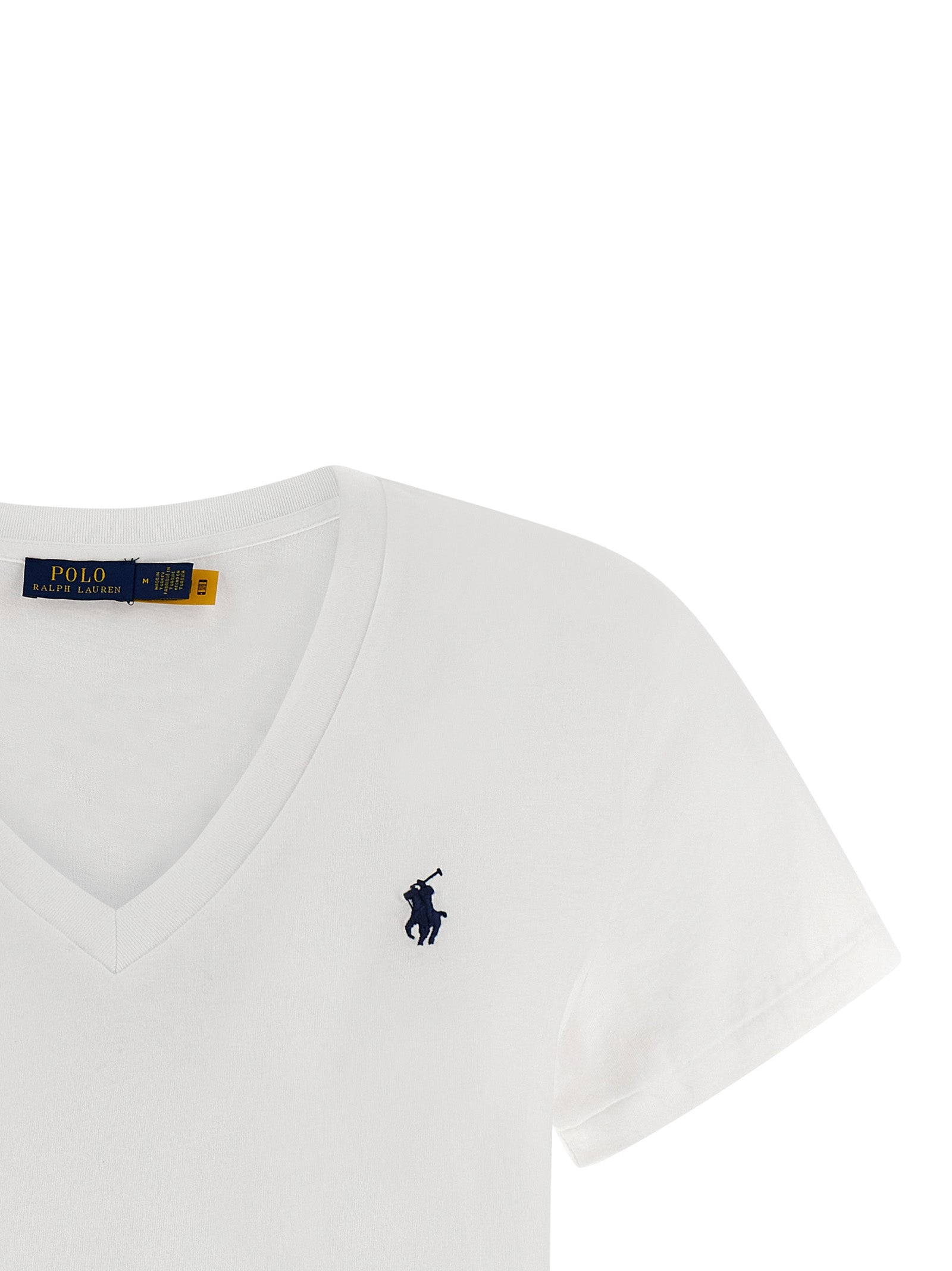 T-shirt en coton blanc de Polo Ralph Lauren, style classique avec logo brodé sur la poitrine, vue de face.